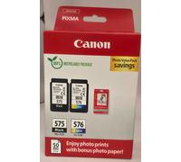 Canon 575 Black / 576 Colour Photo Value Pack - For Canon PIXMA Printers