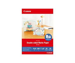 Canon 7"x10" Double-Sided Matte Paper MP-101D (20 Sheets) - Suitable for Personalised Creative Projects, Includes pre-Made Envelope - Compatible with Canon Printers