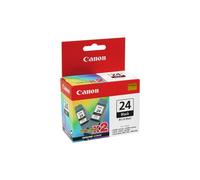 Canon Ink Cartridges BCI-24BKt Original Twin Pack Black (BCI-24)