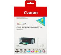 Canon CLI-42 Black, Grey, Light Grey, Cyan, Magenta, Yellow Ink Cartridges - Multipack, Cyan,Magenta,Grey,Yellow,Black & Tri-colour