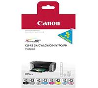 Canon CLI-42 Ink Cartridge Multipack, 8 Colours for PIXMA PRO-100 PRO-100S | Inkjet technology, 4800 x 1200 dpi colour resolution, A3 media size support, photographer applications, multipack convenience
