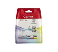 Canon CLI-521 Cyan, Magenta & Yellow Ink Cartridges - Multipack, Tri-colour