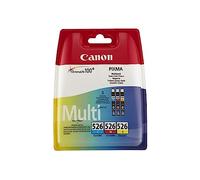 Canon CLI-526 C M Y Pack of 3 cartridges (Cyan Magenta Yellow) Genuine Canon (Plastic Pack)