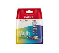 Canon Cli-526 C M Y Pack Of 3 Cartridges (Cyan Magenta Yellow) Genuine (Plastic