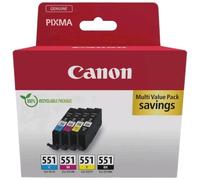 Canon CLI 551 C/M/Y/BK Photo Value Pack Ink tank / paper kit - 4-pack Black, yellow, cyan, magenta