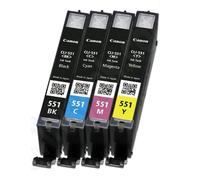 Canon CLI-551 Multipack Ink Cartridges, CLI-551BK, CLI-551C, CLI-551M, CLI-551Y