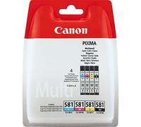Canon CLI-581 C M Y BK Pack of 4 cartridges (Black Cyan Magenta Yellow) Genuine (Plastic Pack)
