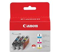 Canon CLI-8 Cyan Magenta Yellow Ink Cartridge Bundle Pack