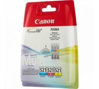 Canon CLI521CMY Cyan Magenta Yellow Standard Capacity Ink Cartridge 3 x 9ml Multipack - 2934B010