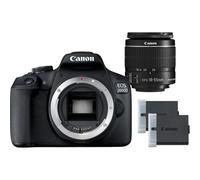 Canon EOS 2000D DSLR + EF-S 18-55mm Zoom Lens + Battery | Easy-to-use DSLR for beginners; 24.1 megapixel CMOS sensor, 9-point autofocus, includes EF-S 18-55mm lens