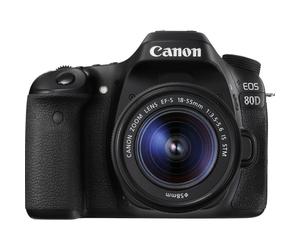 CANON EOS 80D DSLR Camera with 18-55 mm f/3.5-5.6 IS STM Zoom Lens - Black, Black