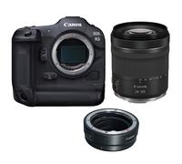 Canon EOS R3 Mirrorless Camera with RF 24-105mm f/4-7.1 IS STM Lens with EF-EOS R mount adapter - Mirrorless Camera with Fast AF, 4K video