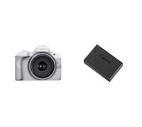 Canon EOS R50 Mirrorless Camera (White) + RF-S 18-45mm F4.5-6.3 IS STM Lens - 24.2MP, APS-C, 15fps & LP-E17 Battery Pack for EOS M3