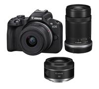 Canon EOS R50 Mirrorless Digital Camera with RF-S 18-45mm, RF-S 55-210mm and RF 50mm f1.8 STM Lenses - 2 Year Warranty - Next Day Delivery