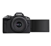 Canon EOS R50 + RF-S 18-45mm F4.5-6.3 IS STM + RF-S 55-210mm F5-7.1 IS STM|24.2MP APS-C Mirrorless Camera|Upto 15 fps Cont.|Dual Pixel CMOS AF II|4K 30p|Bluetooth & WiFi|Black