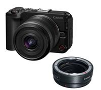 Canon EOS R50 V Mirrorless Camera with RF-S 14-30mm f/4-6.3 IS STM PZ Lens with EF-EOS R mount adapter