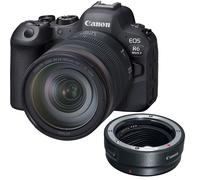 Canon EOS R6 Mark II Mirrorless Camera with RF 24-105mm f/4L IS Lens with EF-EOS R mount adapter