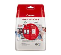 Canon Genuine Ink Cartridges PG-545XL/CL-546 XL + Photo Paper Value Pack For Selected T, TR, IP, MX and MG Series, Black/Yellow/Magenta/Cyan,2421U95
