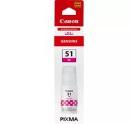 Canon GI-51M Ink Bottle Magenta. Type: Original Printing colours: Magenta Brand compatibility: Canon. Quantity per pack: 1 pc(s) Package width: 174 mm Package depth: 42 mm