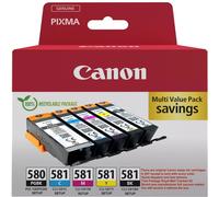 Canon PGI-580BK/CLI-581 BK/C/M/Y Pigment + Ink Cartridge Multi Pack