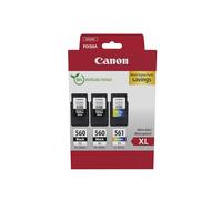 Canon Ink - PG-560XL/CL-561XL Genuine High Yield Printer Ink Cartridges 3 Pack (2 x Black, 1 x Colour)