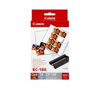 Canon KC-18IL Colour Ink + 54 x 86 mm Sticker Paper Set, 18 Sheets