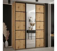 canon large wooden wardrobe with 3 sliding doors in artisan oak