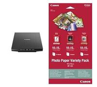 Canon LiDE 400 Colour Flatbed Scanner (Black) - Space Saving Design with USB Type-C Connectivity, Easy One-Touch Operation - Ideal for Home or Office & 10 x 15 cm Photo Paper