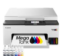 Canon MAXIFY GX1051 Wireless Colour 3-in-1 Refillable MegaTank Inkjet Printer + 3 Extra High Yield Black Ink Bottles