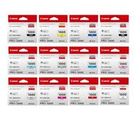 Canon Original PFI-1000, PFI1000 Ink Cartridges PBK, MBK, Y, M, B, PC, PM, GY, PGY, M, R, CO (80 ml each), Complete Multipack in Original Packaging, Compatible with imagePROGRAF PRO-1000