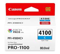 Canon PFI-4100 Genuine Cyan Ink Tank, Compatible with imagePROGRAF PRO-1100 Printers