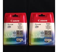 Canon PG-40 & CL-41 ( 2 Packs ) Black & Colour Original OEM Inkjet Cartridges