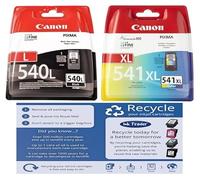 Canon PG-540 L & CL-541 XL Genuine Ink Cartridges For Pixma Printers & Freepost Recycling Pack - Packaging May Vary