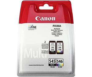 Canon PG-545 + CL-546 BK/C/M/Y Genuine Ink Cartridge Plastic Multipack - PIXMA Printer Compatible
