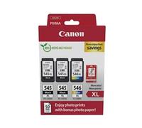 Canon PG-545XL/CL-546XL High Capacity 3 Ink Cartridge & Photo Paper Value Pack - 8286B015 (Original)