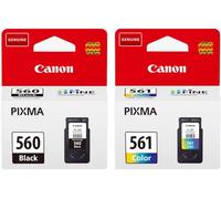 Canon PG-560 Black & CL-561 Colour Original Ink Cartridges - For PIXMA TS5350 TS5350a TS5351 TS5351a TS5352 TS5352a TS5353 TS5355 TS7450 TS7450a TS7451 TS7451a TR4550 TR4551 TR4650 TR4651