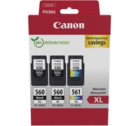 Canon PG-560XL x 2 / CL-561XL High Yield Genuine Ink Cartridges, Pack of 3 (2 x