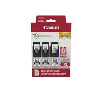 Canon PG-560XL/CL-561XL High Capacity 3 Ink Cartridge & Photo Paper Value Pack - 3712C012 (Original)