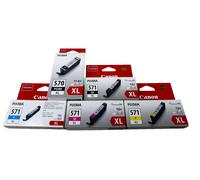 Canon PG-570XL CLI-571XL 5 Genuine Ink Cartridges for Pixma MG5750/MG7750