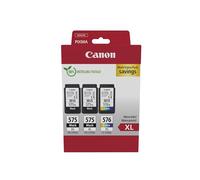 Canon PG-575XL x 2 / CL-576XL High Yield Genuine Ink Cartridges, Pack of 3 (2 x Black, 1 x Colour) - Security Cardboard Multipack