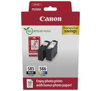 Canon PG 585 & CL 586 Value Pack - Genuine Ink Cartridges Compatible with PIXMA TS7650i / TS7750i