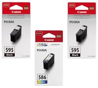 Canon PG-595 Black Twin & CL-586 Colour Combo Pack - Ink For PIXMA TS4150i TS6550i TS7550i