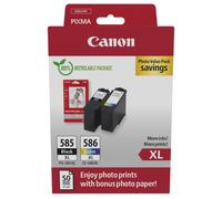 Canon PG585XL & CL586XL Black & Colour Original Ink Cartridges with Photo Paper