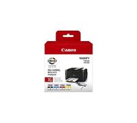 Canon PGI-1500 XL C M Y BK Pack of 4 cartridges Yield XL (Black XL Cyan XL Magenta XL Yellow XL) Genuine Canon (Plastic Pack)