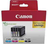 Canon PGI-2500 C M Y BK Pack of 4 cartridges (Black Cyan Magenta Yellow) Genuine (Recycled Cardboard Multipack)
