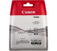 Canon Ink Cartridge PGI-520 Twin Pack 19ml x 2, Fantastic Printouts, Black