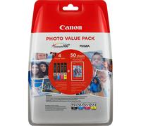 Canon CLI-551 BK/C/M/Y Ink Cartridge + Photo Paper Value Pack
