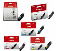Canon CLI-551 BK/C/M/Y Ink Cartridge + Photo Paper Value Pack