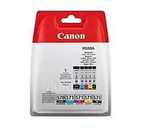 Canon PGI-570 BK CLI-571 BK C M Y PGBK Pack of 5 cartridges (Black Cyan Magenta Yellow Office Black Colour) Genuine Canon (Plastic Pack)