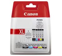 Canon PGI-570BKXL, CLI-571B,CLI-571C,CLI-571M,CLI-571Y - Set of 5 Cartridges